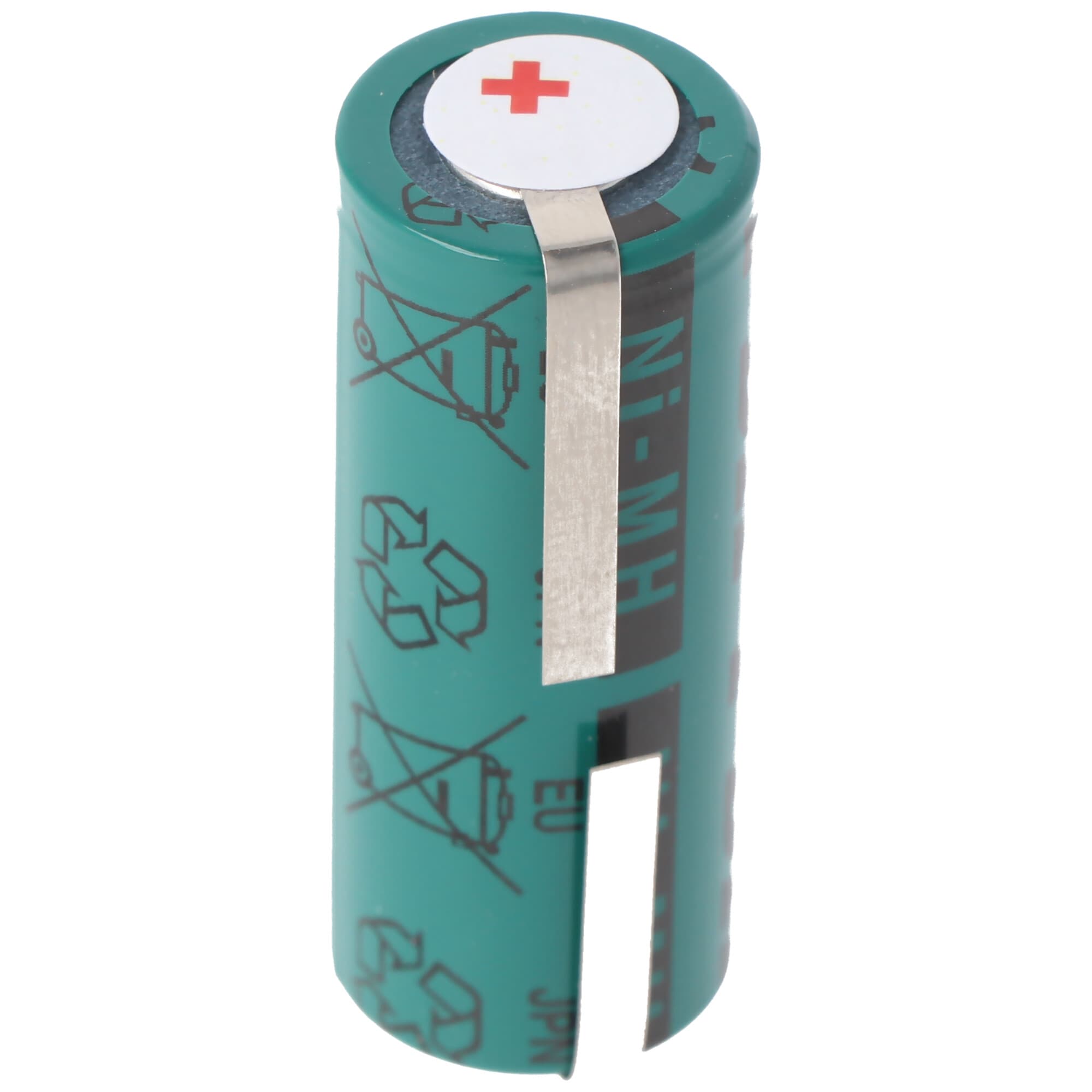 Batterie FDK adaptée à la version Braun Oral-B Triumph Professional Care v2, cosses à souder au milieu 2 mm de large, dimensions 43x17 mm