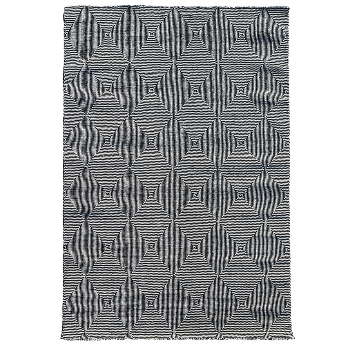 Tapis kilim MICAN, fait à la main en laine motif géométrique