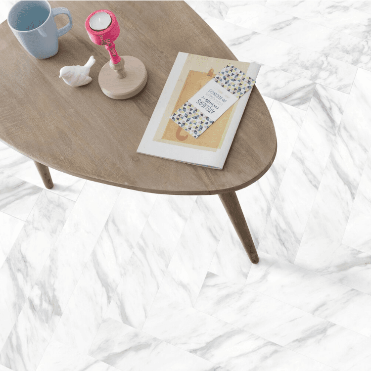 Lame de sol PVC effet marbré prête à poser soleiado (chevron) Gerflor - 61 cm x 11.4 cm x 0.35 cm